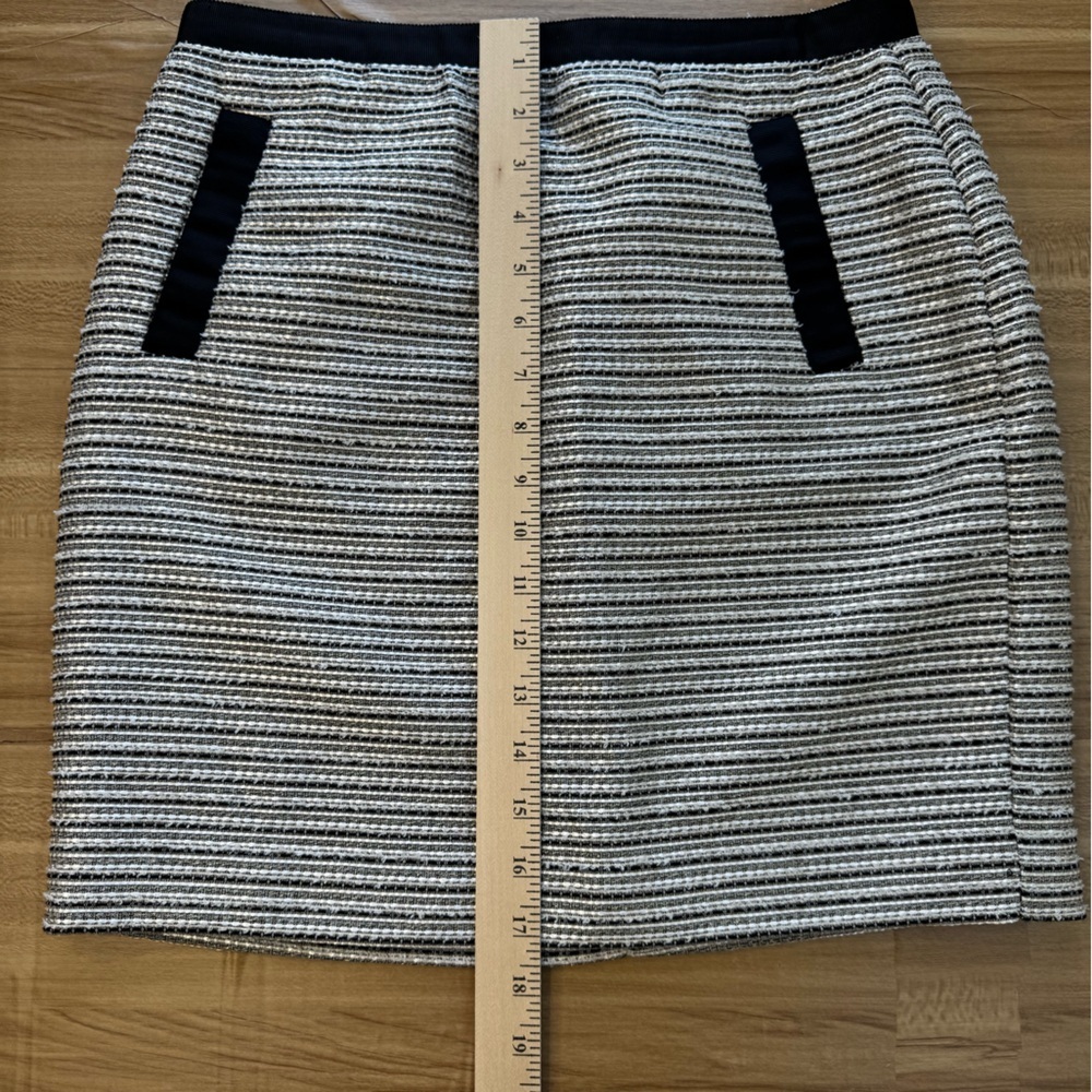 LOFT Black and White Striped Skirt - Picture 4 of 5